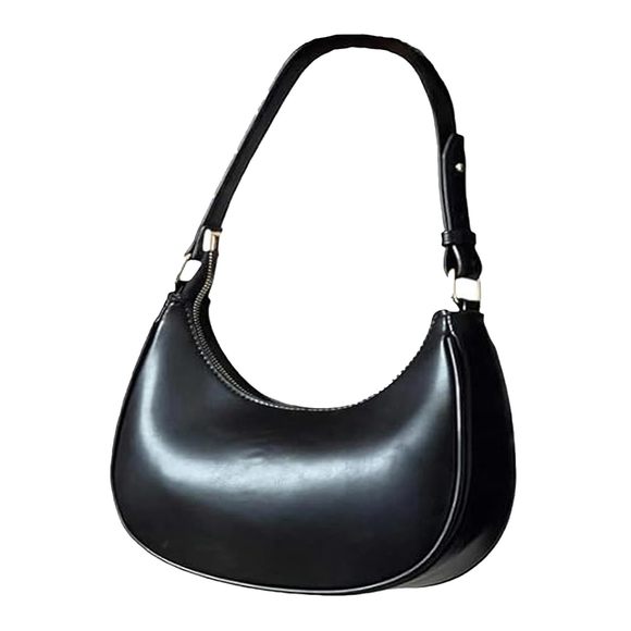 Small Crescent Leather Shoulder Bag Crossbody Clutch Hobo Tote :< - Picture 1 of 6